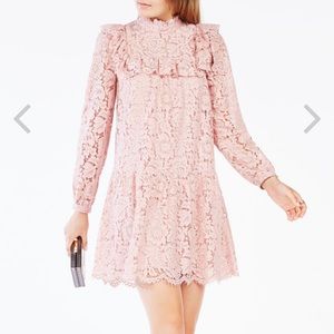 BCBGMaxAzria Leonora Lace-Blocked Dress.